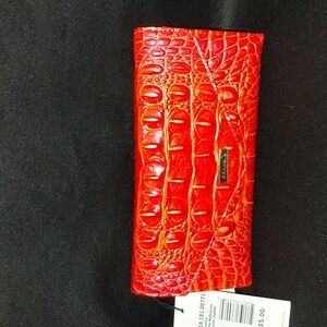 Brahmin Orange Crocodile Embossed Wallet